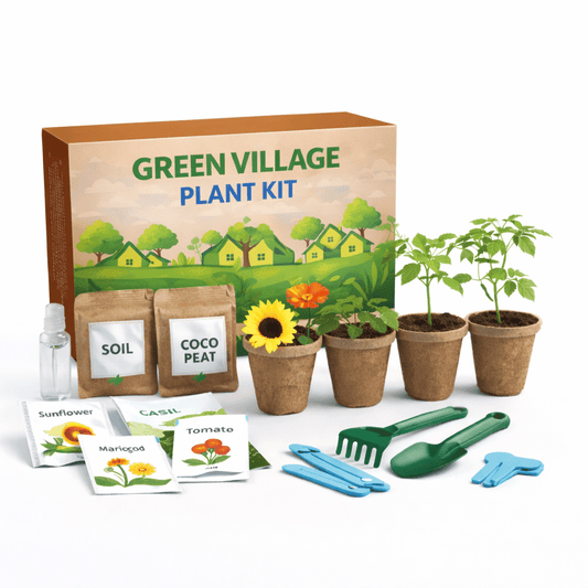 Green Village Plant Kit | Grow Your Own Plants at Home | Eco - Friendly Gardening Kit - Mithilam
