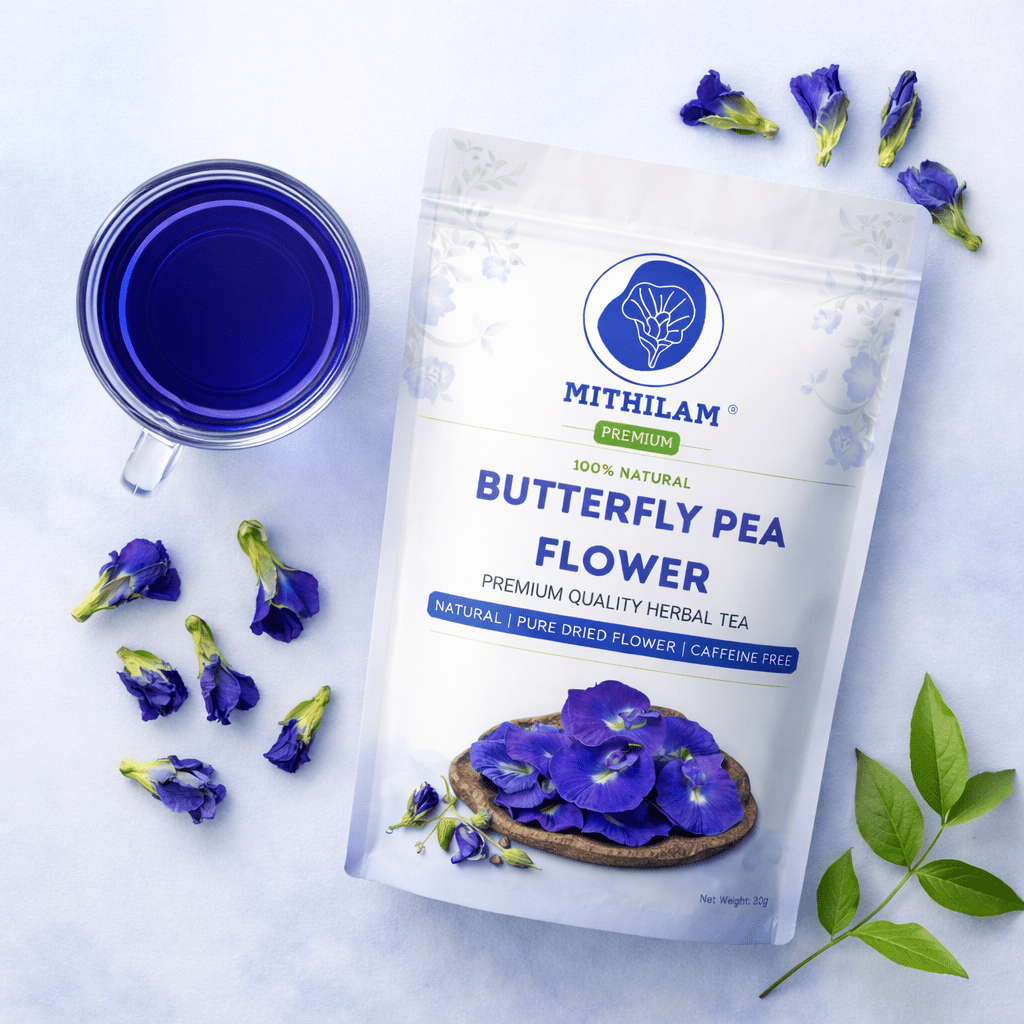 Mithilam Butterfly Pea Tea – 100% Natural Herbal Blue Tea - Mithilam
